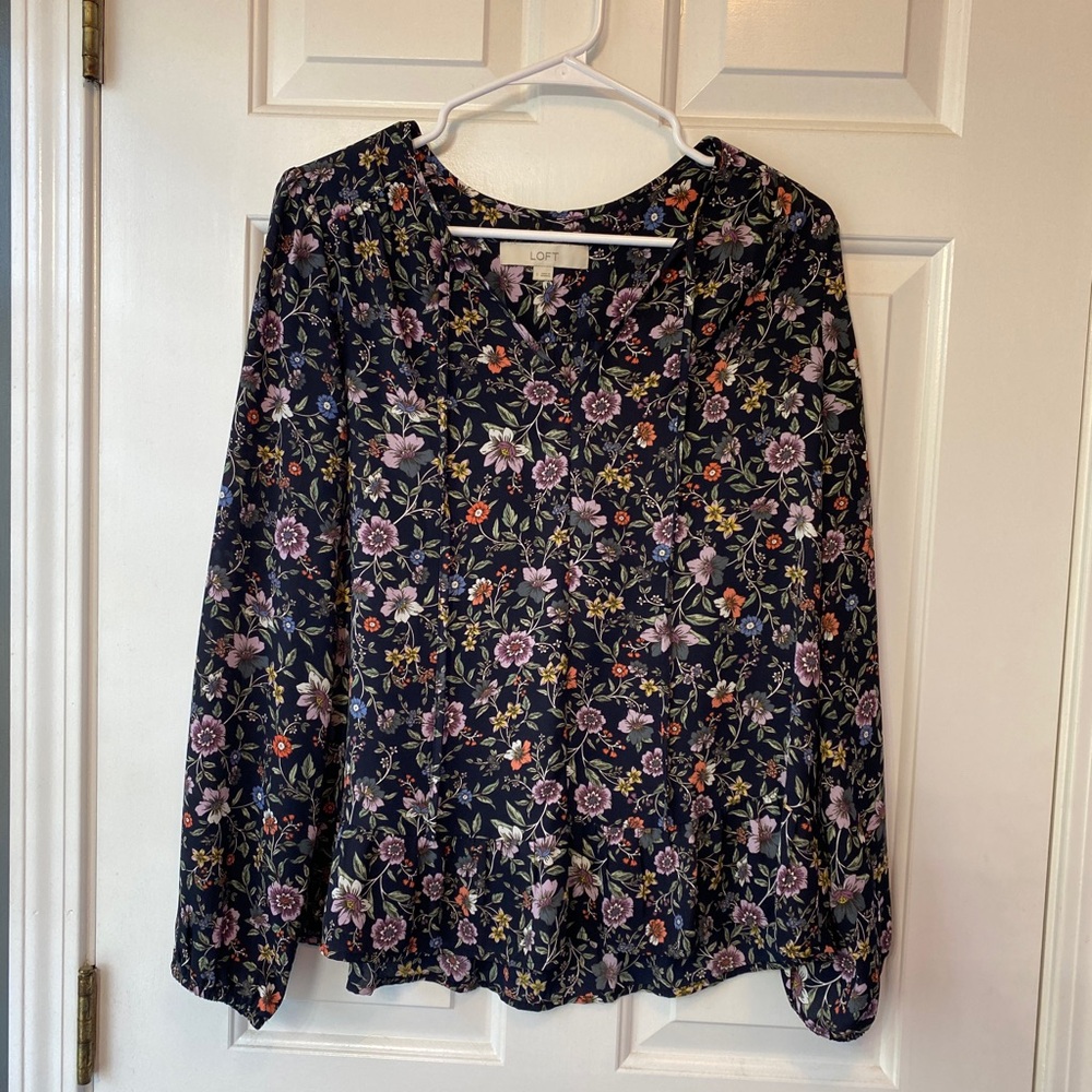 Loft Floral Long Sleeve Blouse